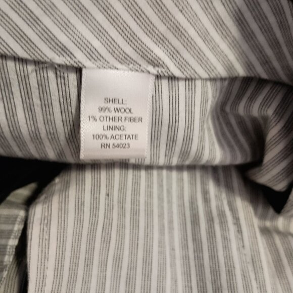 Banana Republic Mens Slim Fit Wool Dress Pants 33x30 Blue Check Flat Front - Picture 6 of 11